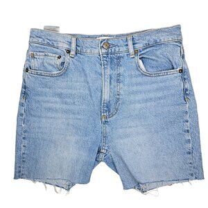 Boyish The Zachary High Rise Skinny Denim Shorts Size 27 Light Wash raw hem
